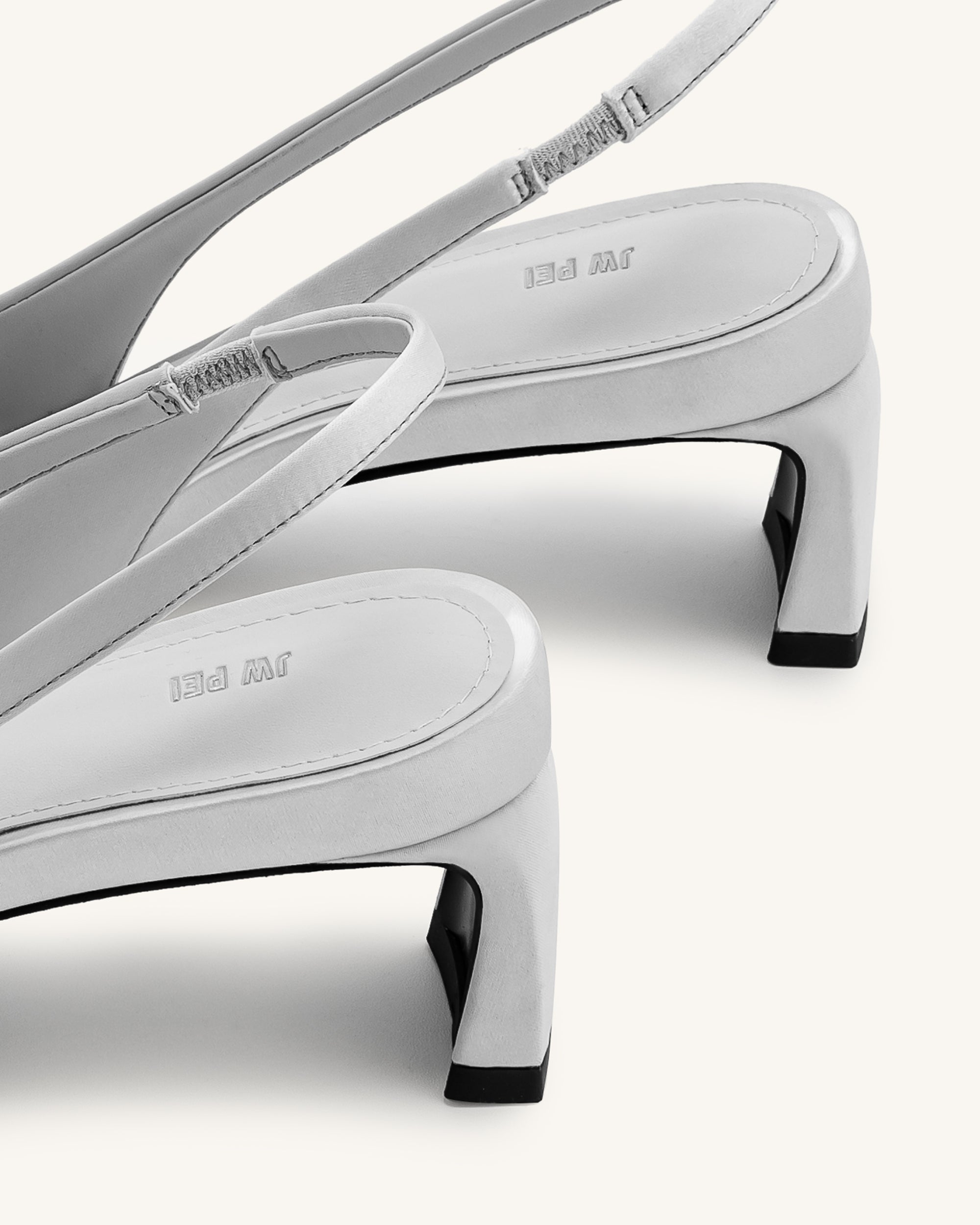 Queena Floral Appliques Slingback Pumps - Silver - Image 7