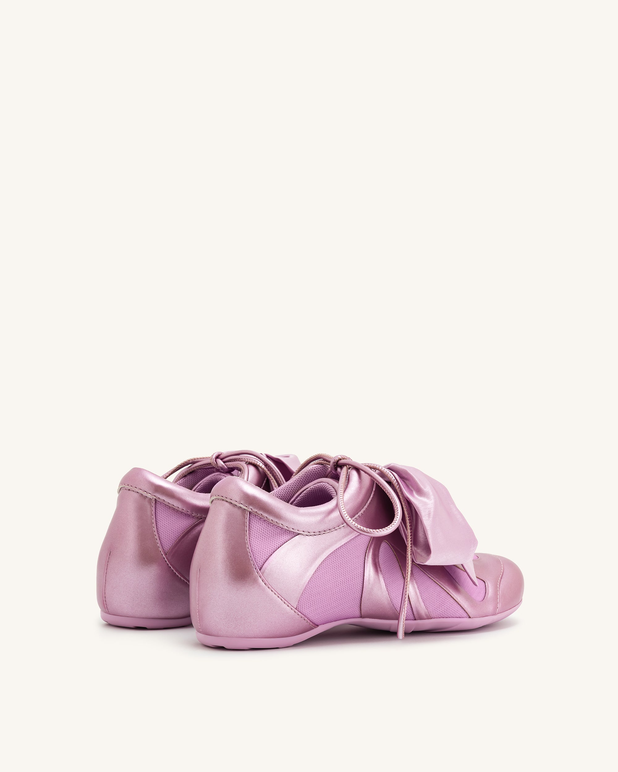 Rosie Metallic Bow Tie Low Top Sneakers - Pink - Image 3