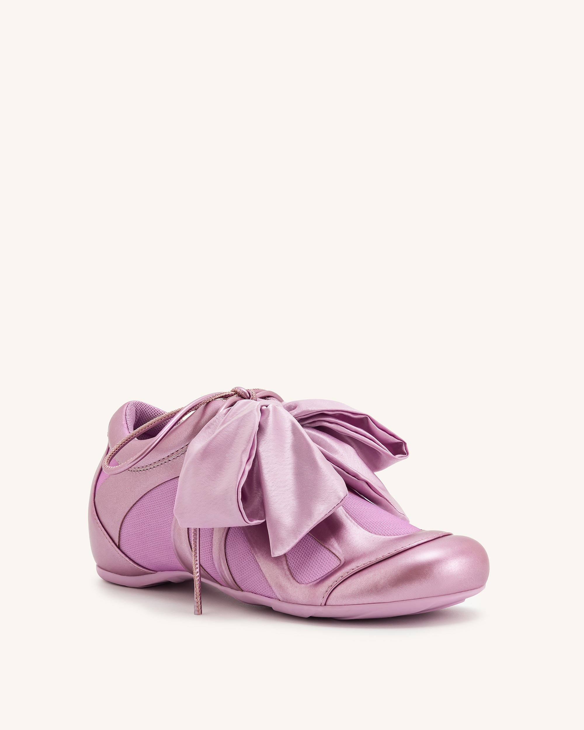 Rosie Metallic Bow Tie Low Top Sneakers - Pink - Image 4
