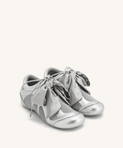 Alternative view of Rosie Metallic Bow Tie Low Top Sneakers - Silver
