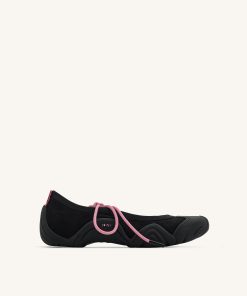Caitlin Lace-up Ballerina Sneakers  - Black