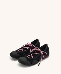 Alternative view of Caitlin Lace-up Ballerina Sneakers  - Black