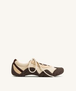 Caitlin Lace-up Ballerina Sneakers - Light Brown