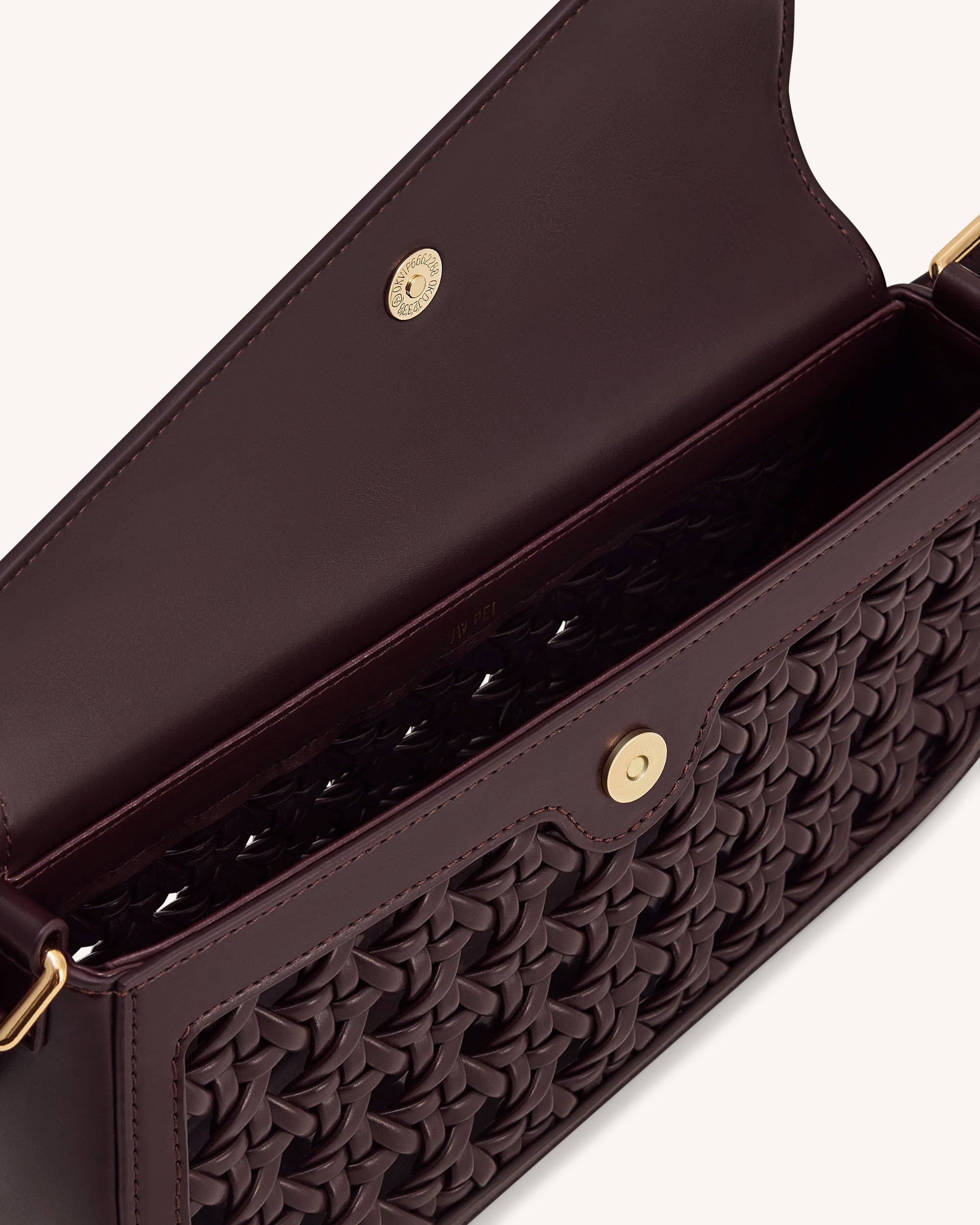 Addisyn Cutout Woven Shoulder Bag - Burgundy - Image 4