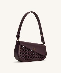 Alternative view of Addisyn Cutout Woven Shoulder Bag - Burgundy