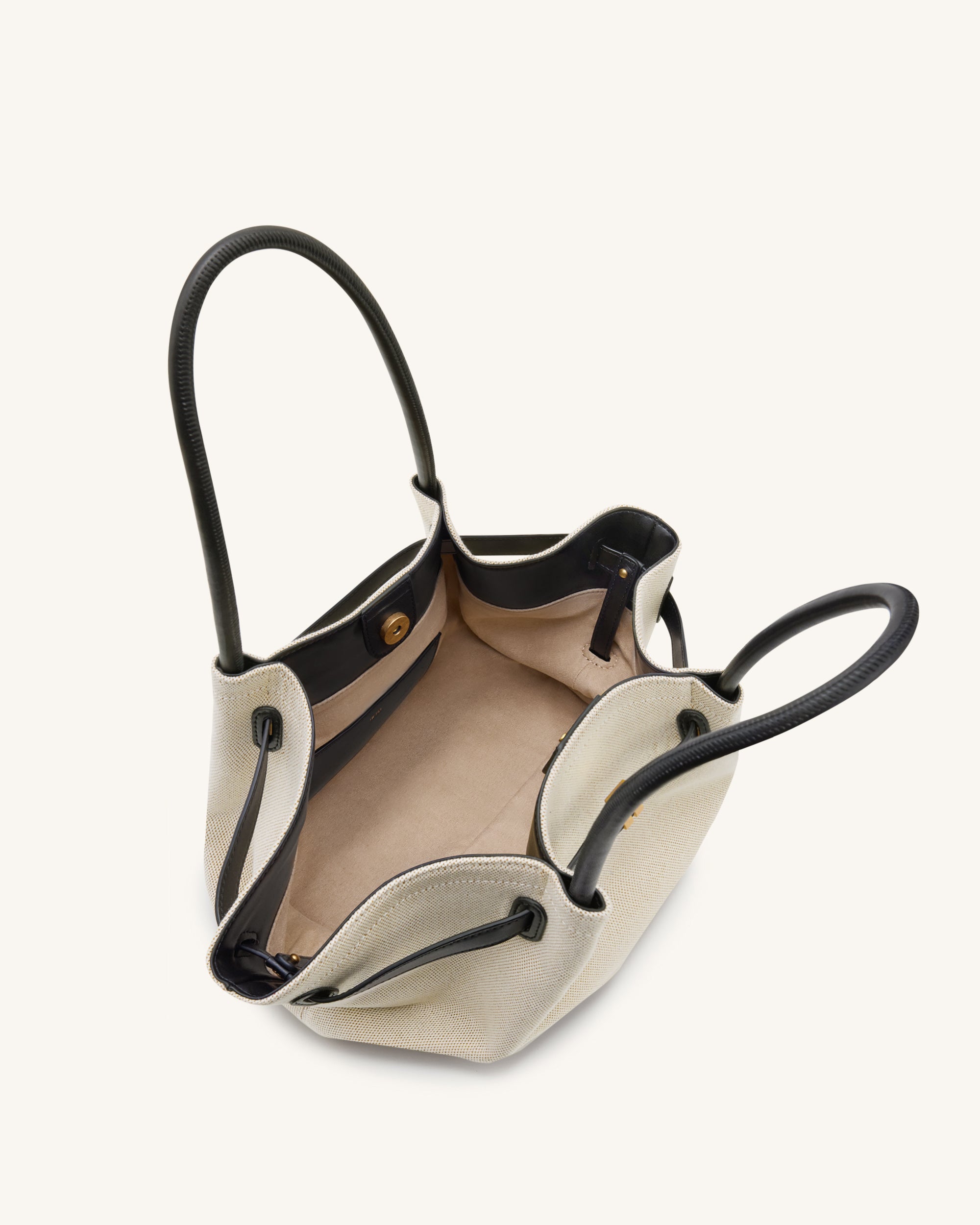 Hana Medium Tote Bag - Black Canvas - Image 5