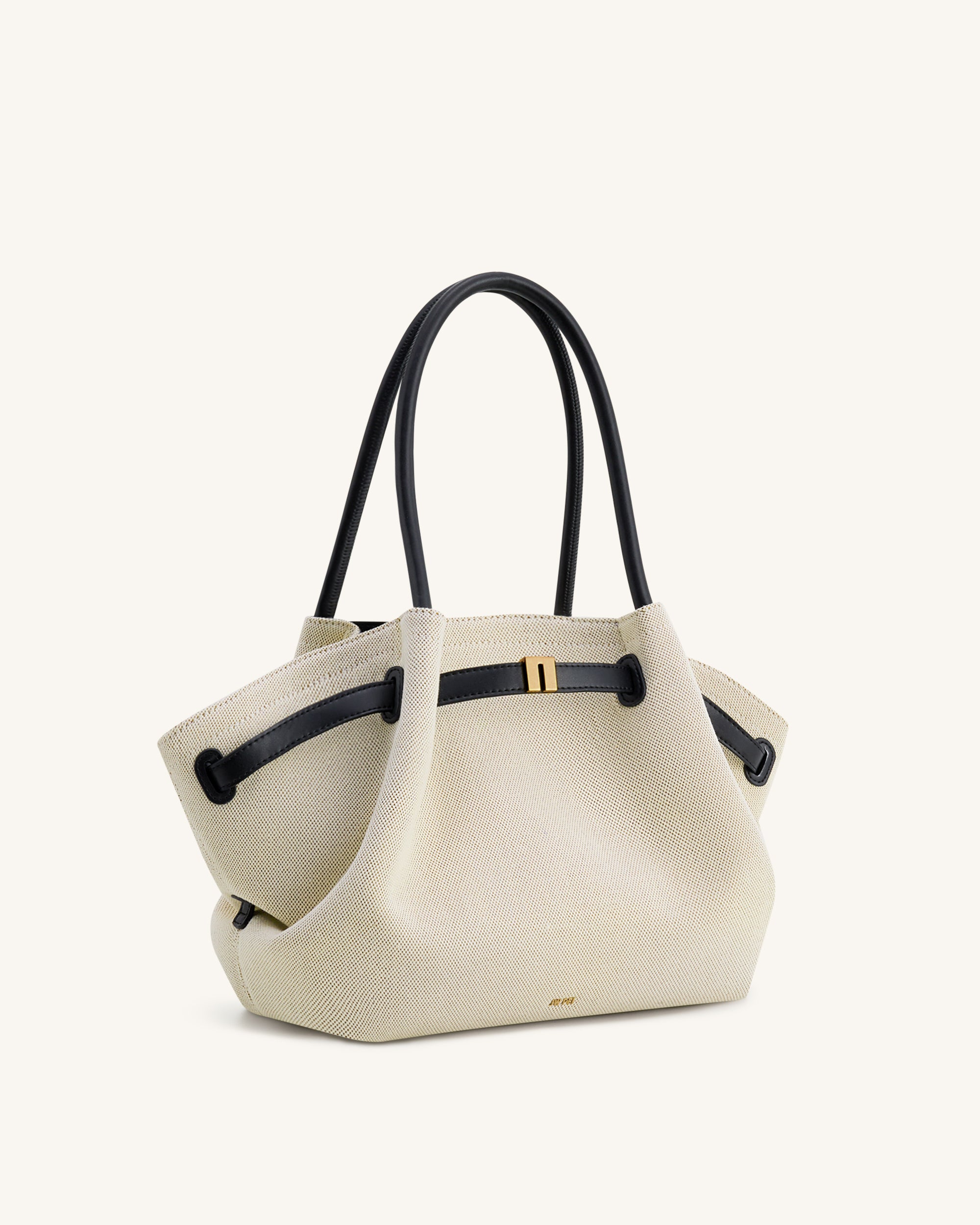 Hana Medium Tote Bag - Black Canvas - Image 3