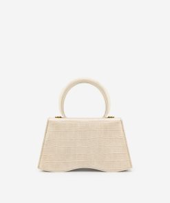 Alternative view of Molly Top Handle Bag - Light Beige Croc