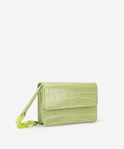 Alternative view of Julia Acrylic Chain Crossbody Bag - Sage Green Croc