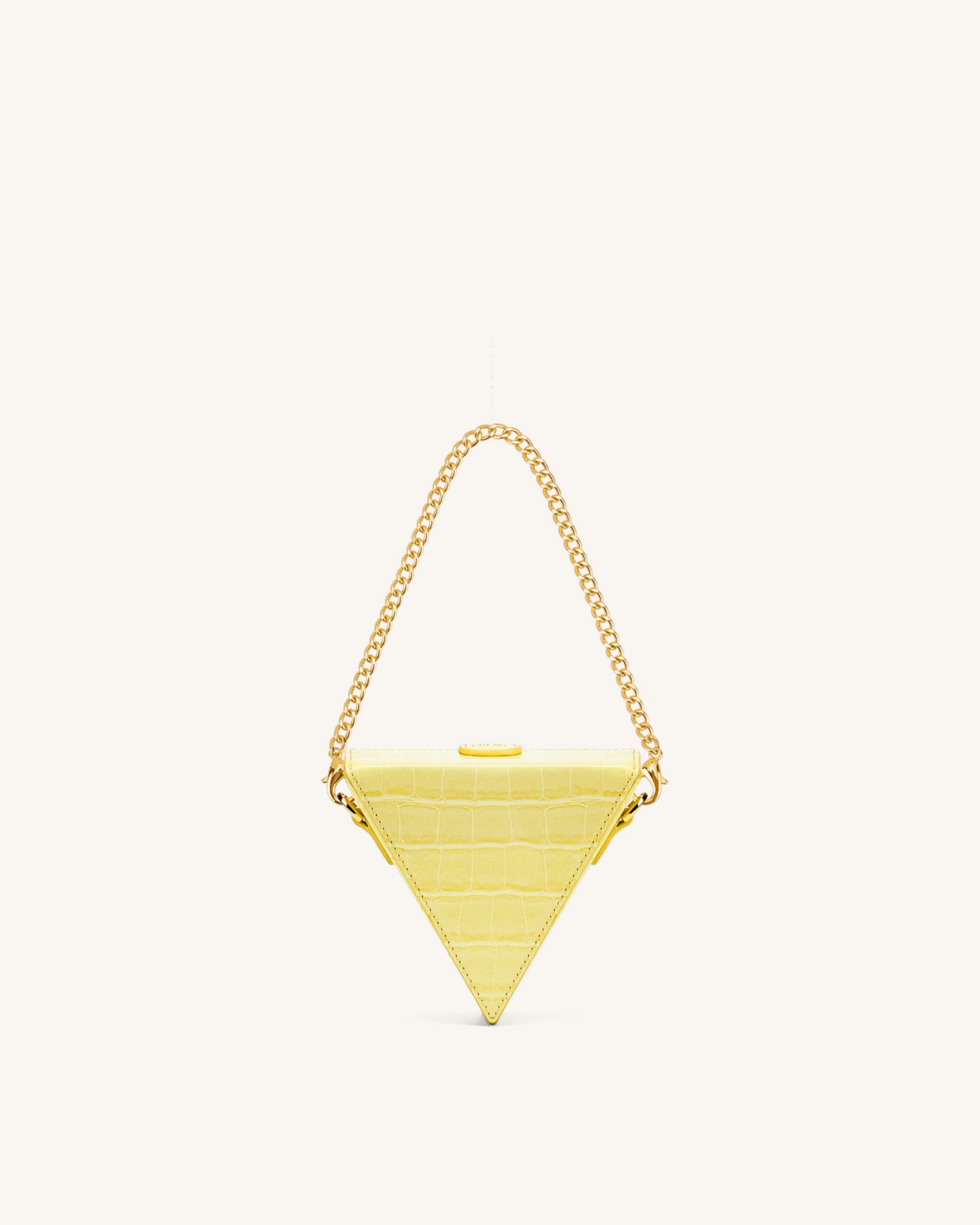 Triangle Mini Box - Light Yellow Croc - Image 3