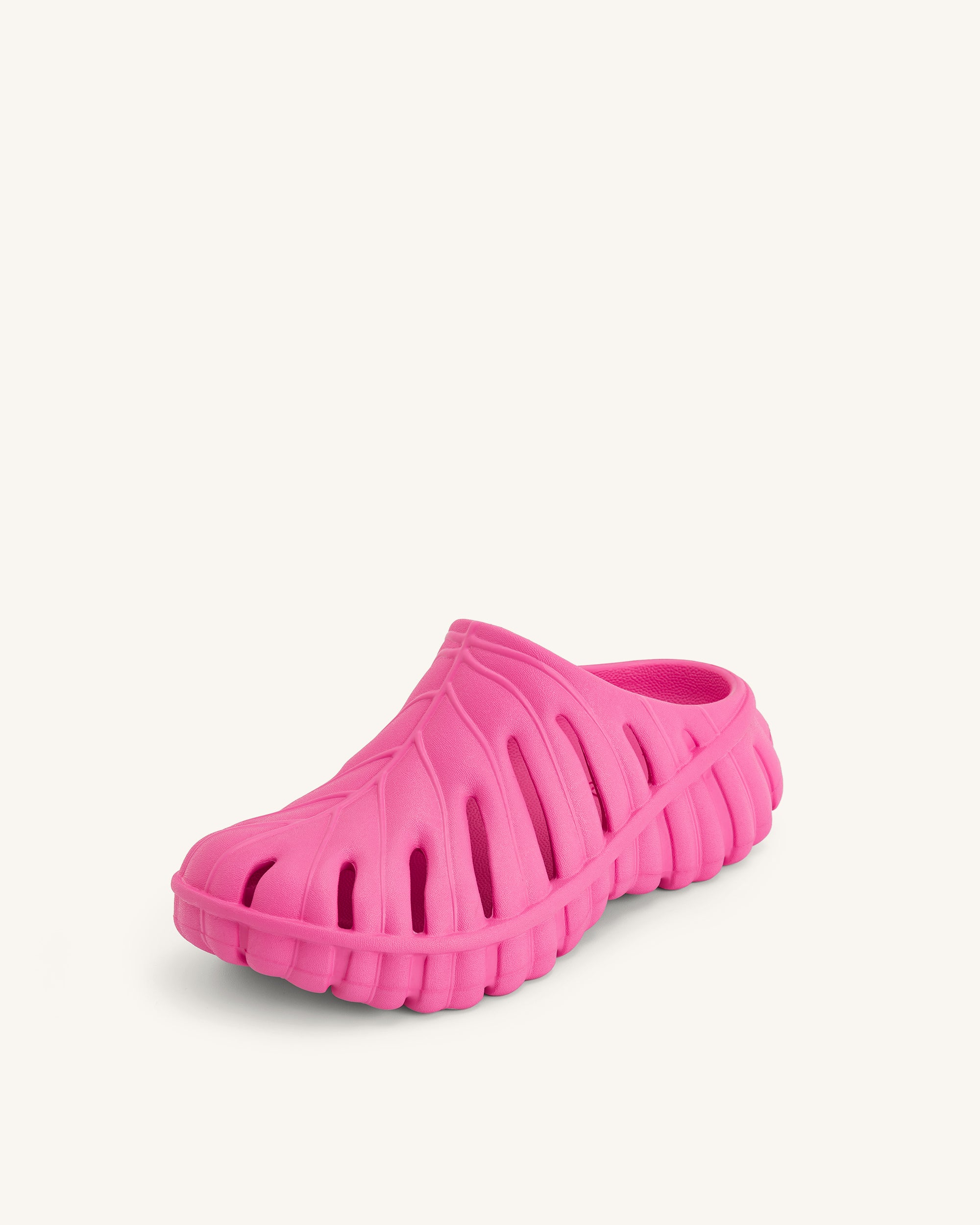 Tara Leaf Platform Clog - Bright Pink - Image 5