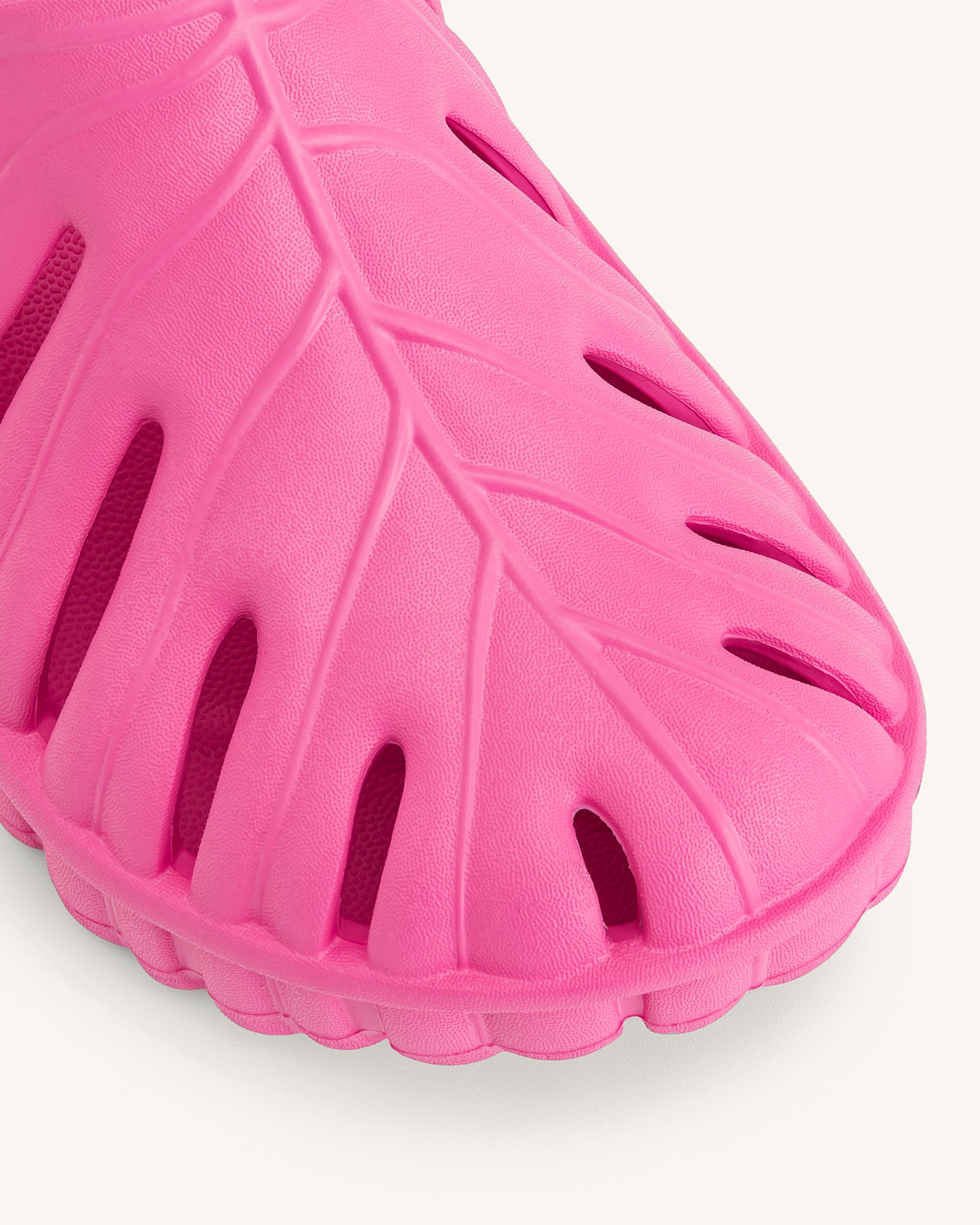 Tara Leaf Platform Clog - Bright Pink - Image 4