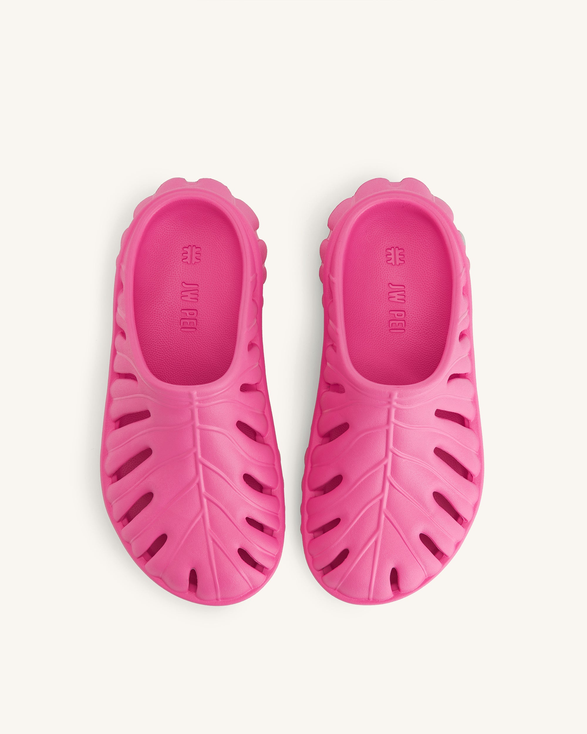 Tara Leaf Platform Clog - Bright Pink - Image 3