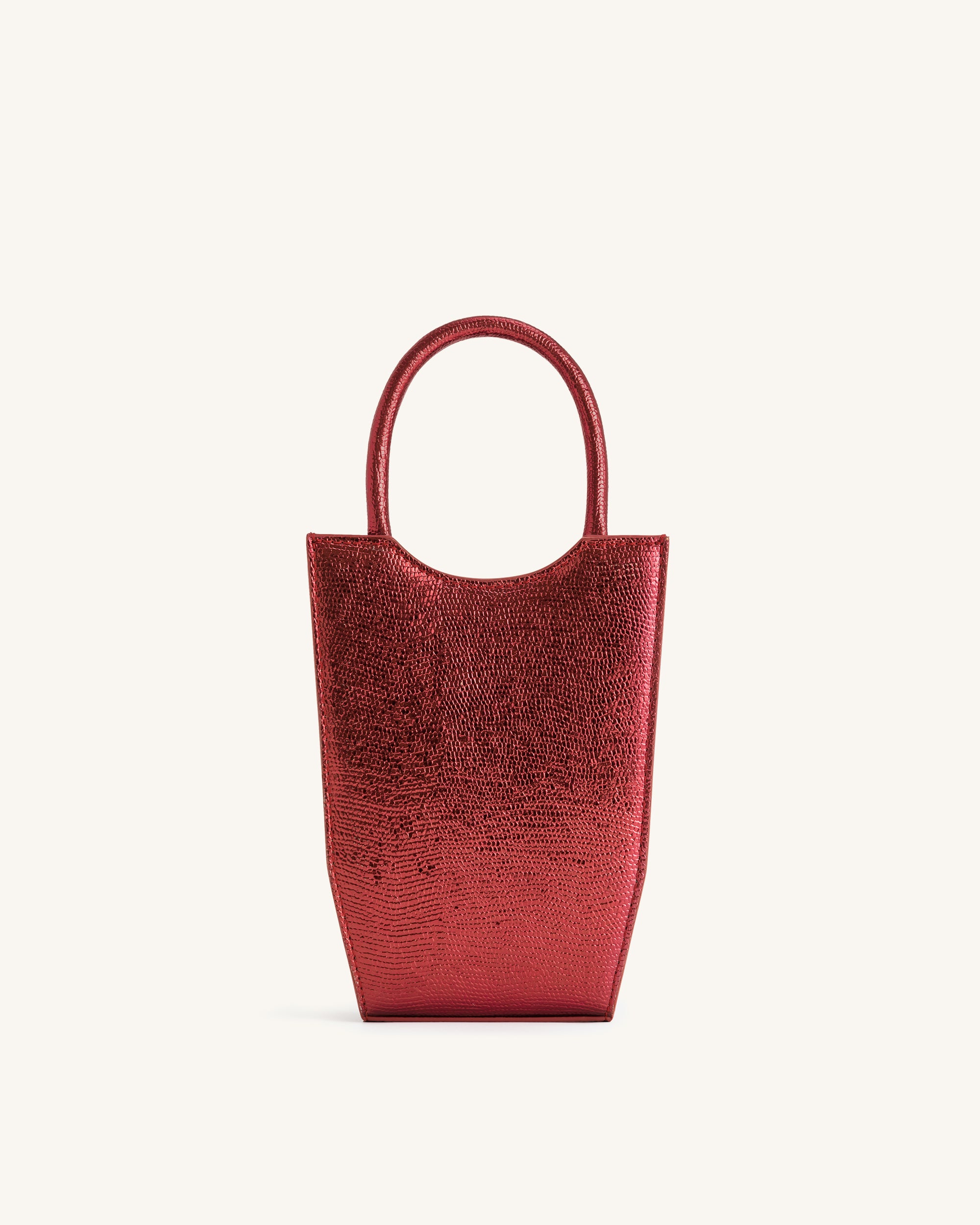 FEI Metallic Phone Bag - Red Ochre Lizard - Image 3