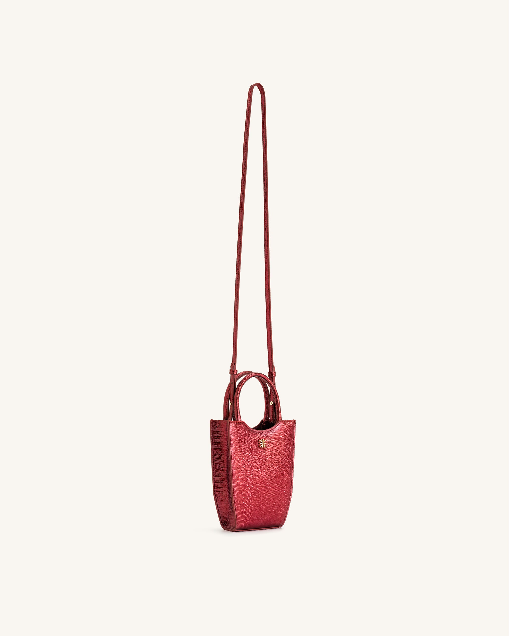 FEI Metallic Phone Bag - Red Ochre Lizard - Image 2