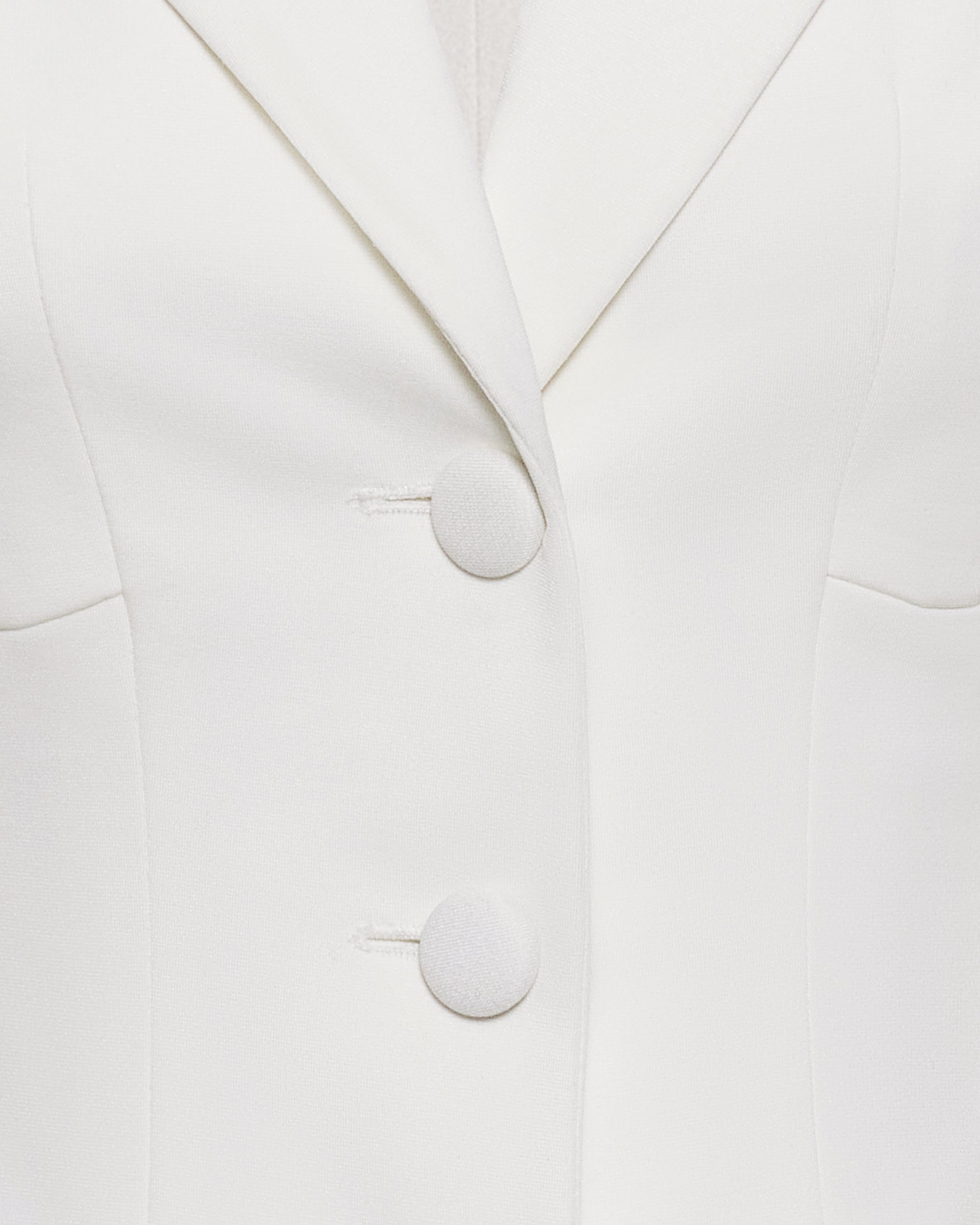 Sculpted Waist Cropped Blazer - White - Image 4