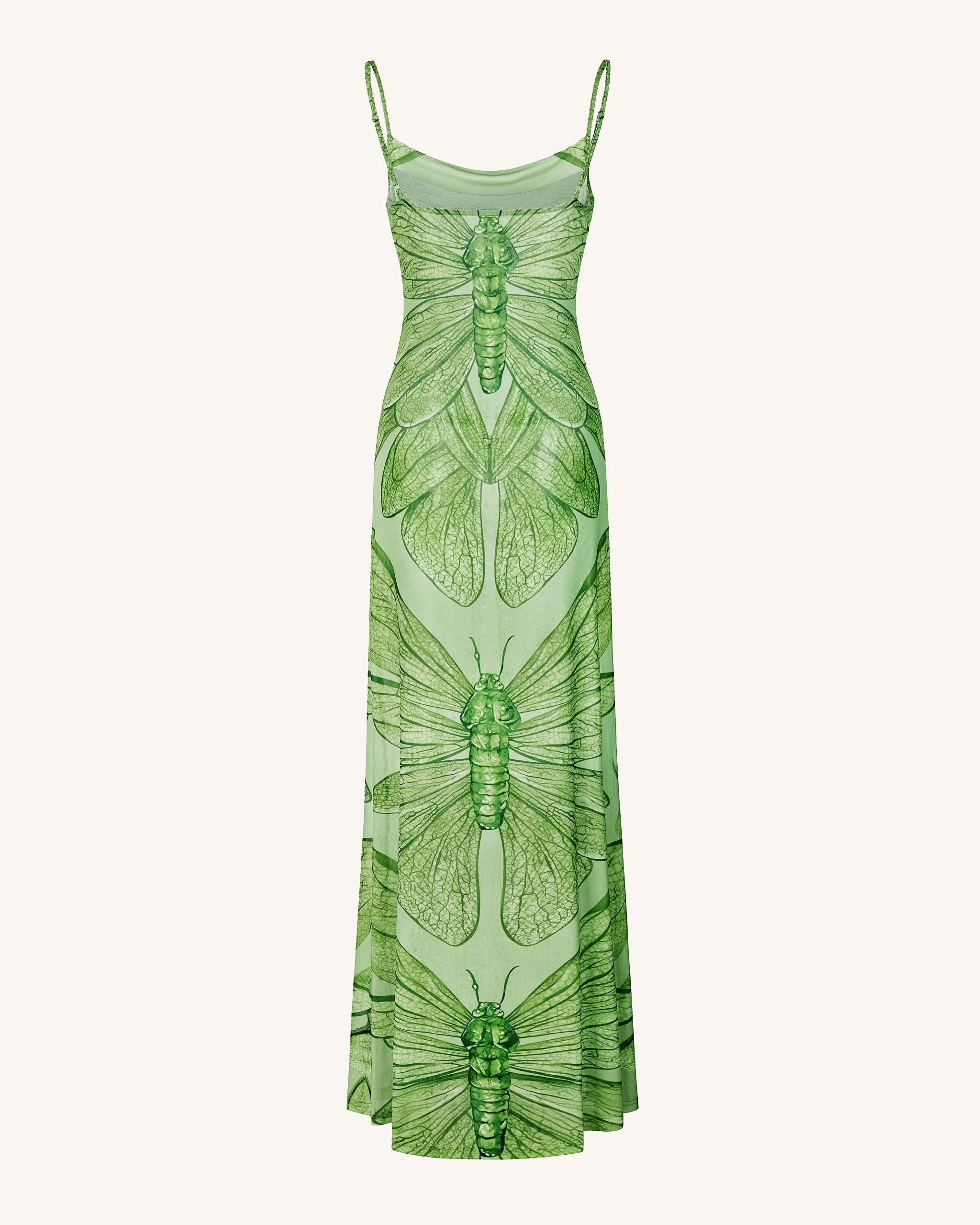 Dragonfly Totem Maxi Dress - Green - Image 4