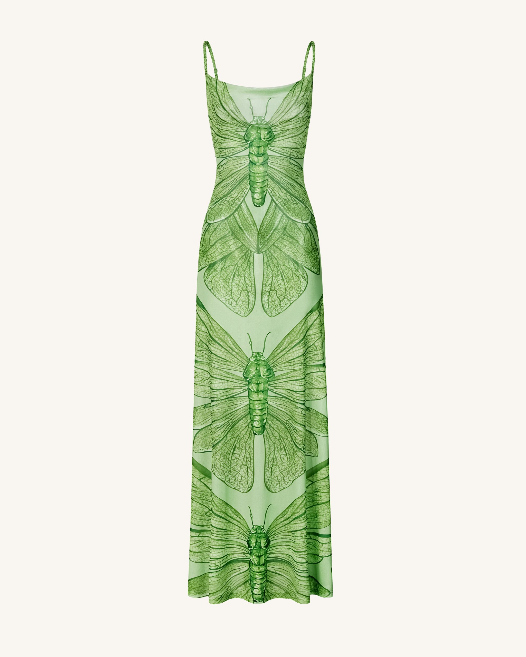 Dragonfly Totem Maxi Dress - Green - Image 2