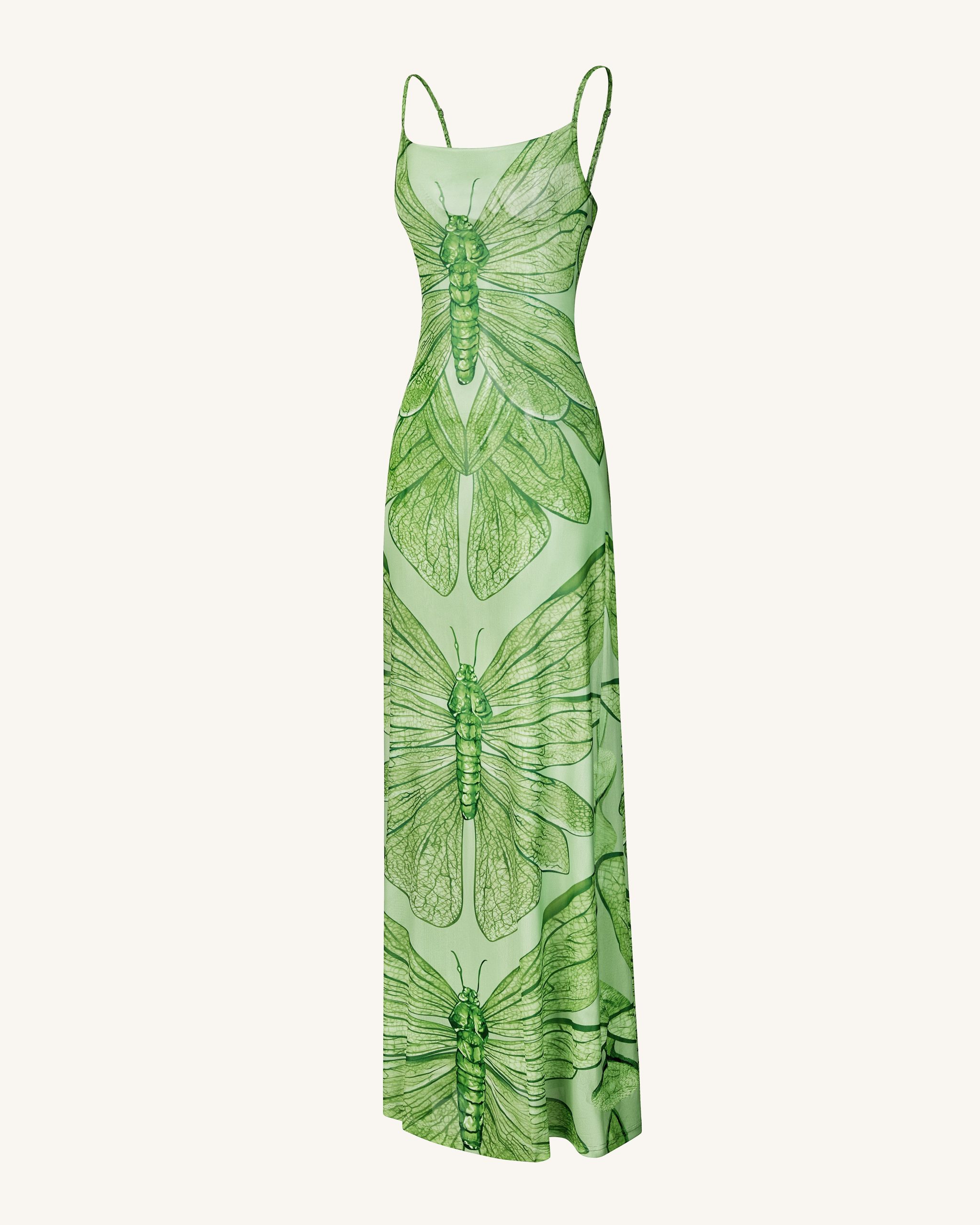 Dragonfly Totem Maxi Dress - Green - Image 3