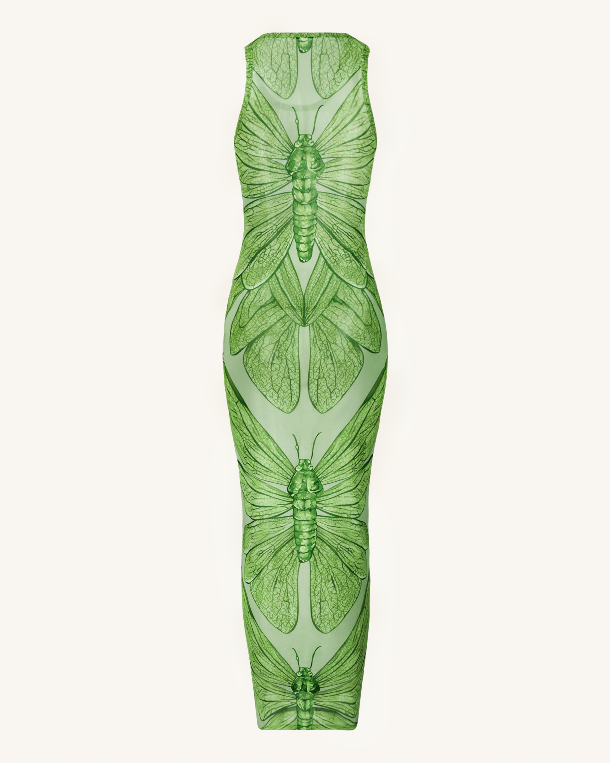 Dragonfly Axis Tank Mesh Dress - Green - Image 4