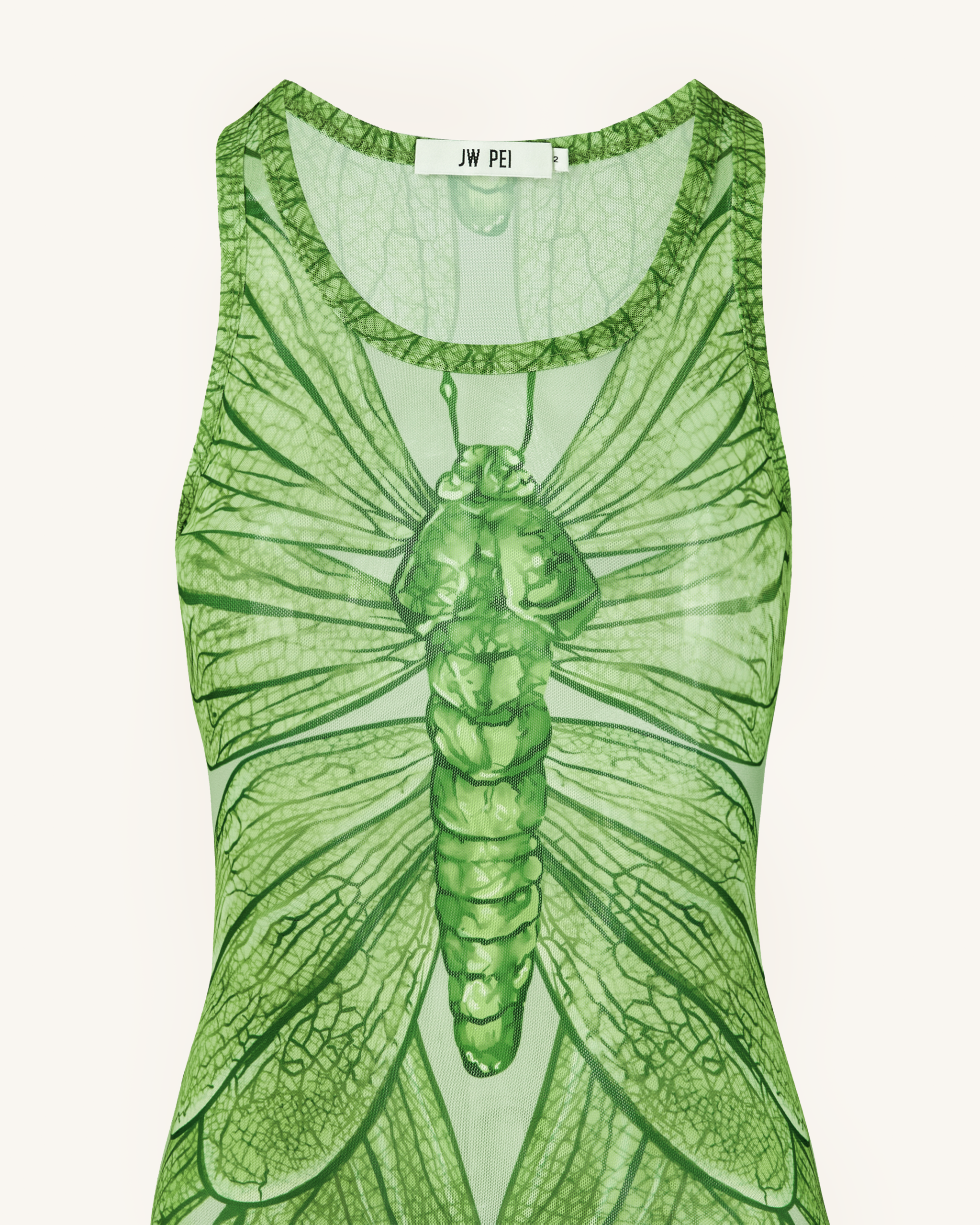 Dragonfly Axis Tank Mesh Dress - Green - Image 5