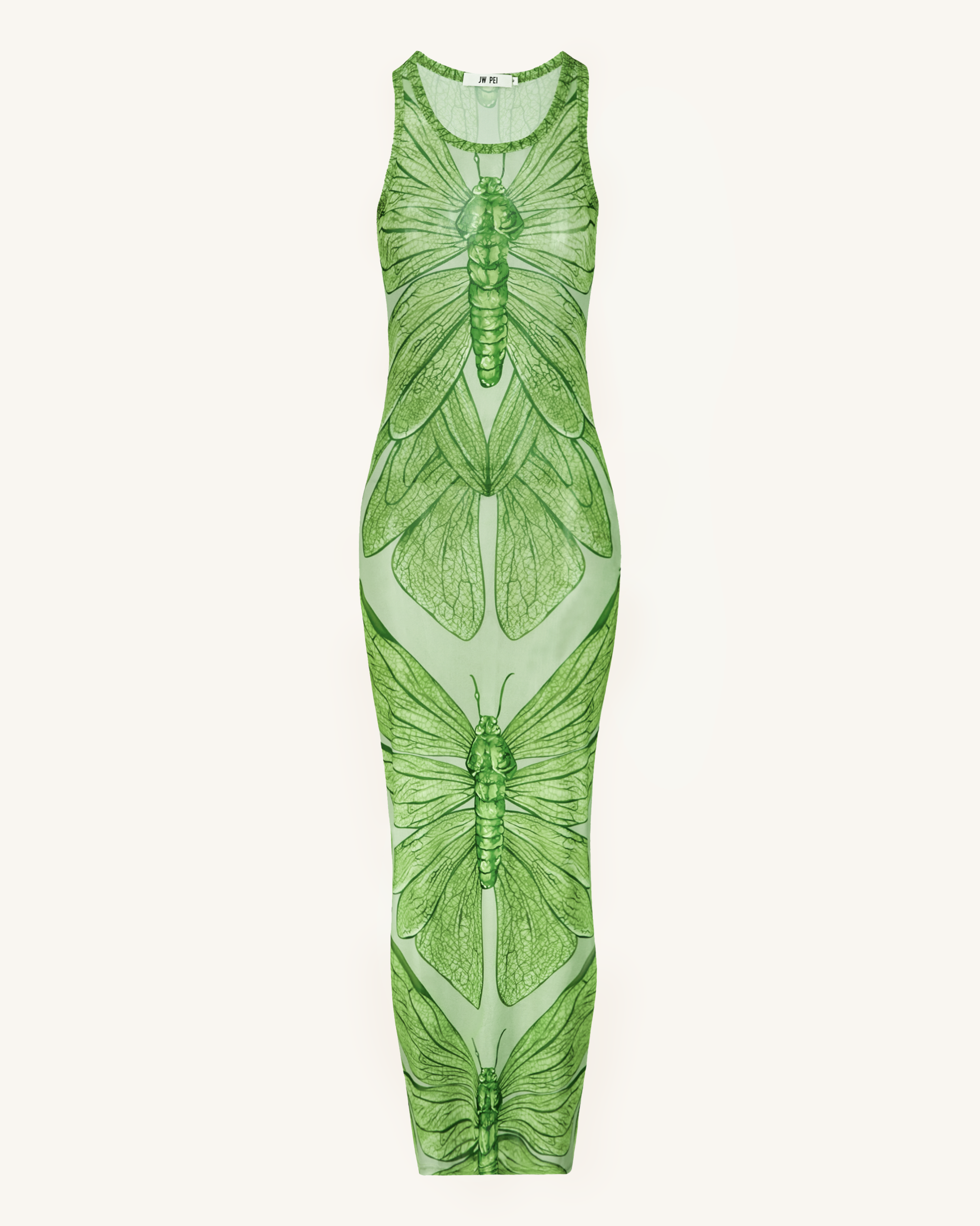 Dragonfly Axis Tank Mesh Dress - Green - Image 2