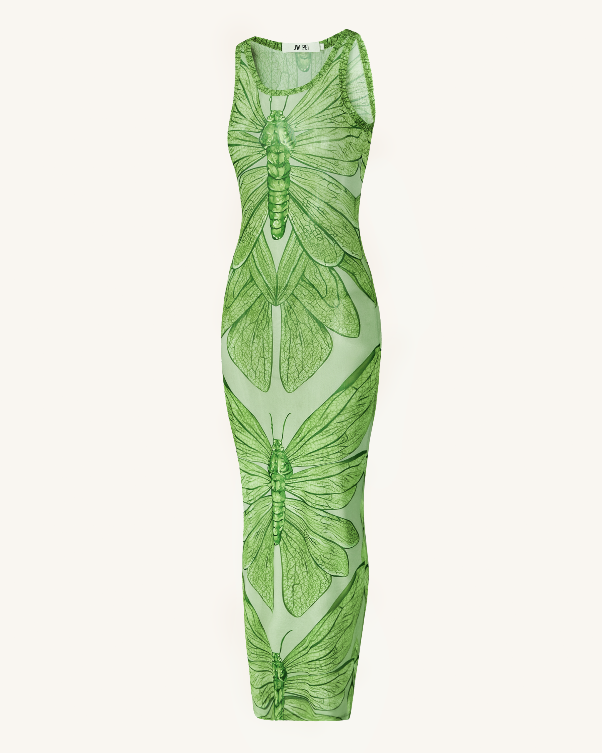 Dragonfly Axis Tank Mesh Dress - Green - Image 3