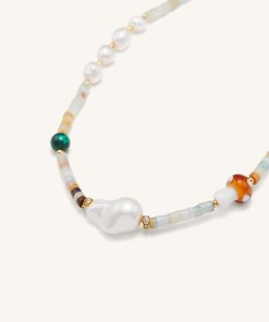 Alternative view of Amazonite Multi Beaded Mushroom Necklace