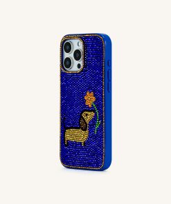 Alternative view of Dachshund with Flower Phone Case - Multicolor Blue