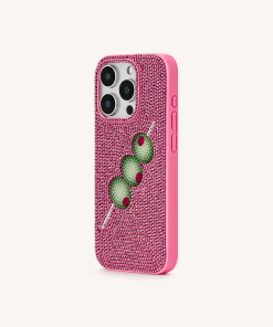 Alternative view of Olive Skewer Rhinestone Phone Case – Pink