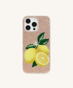 Alternative view of Lemon Artificial Crystal Phone Case - Gold