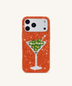 Alternative view of Olive Martini Artificial Crystal Phone Case - Orange