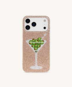 Olive Martini Artificial Crystal Phone Case - Gold