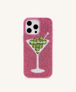 Alternative view of Olive Martini Artificial Crystal Phone Case - Pink