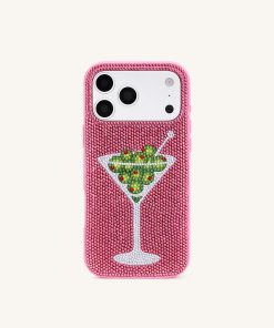 Olive Martini Artificial Crystal Phone Case - Pink
