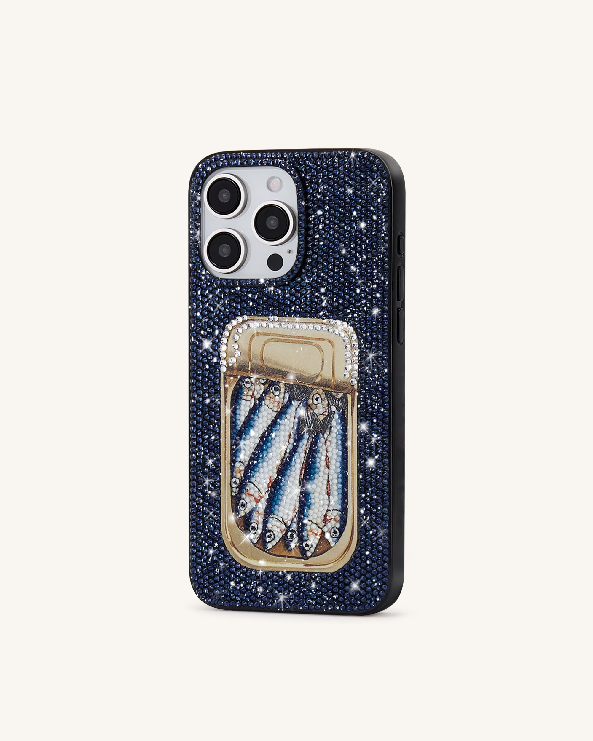 Sardine Tin Artificial Crystal Phone Case - Blue - Image 4