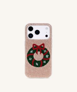 Holiday Wreath Bling Phone Case - Gold