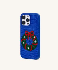 Alternative view of Holiday Wreath Bling Phone Case - Cobalt Blue