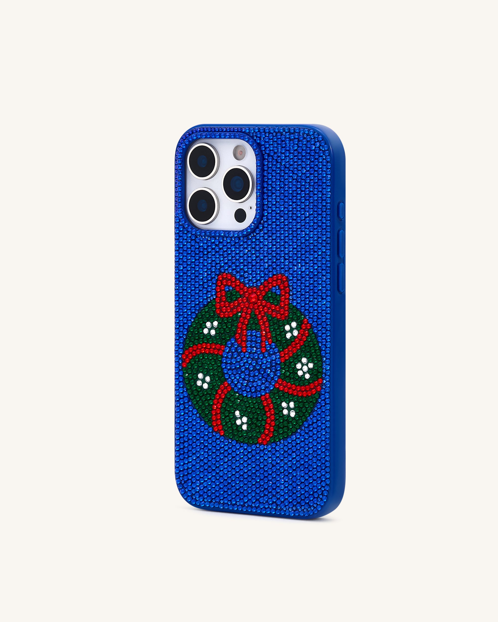 Holiday Wreath Bling Phone Case - Cobalt Blue - Image 2
