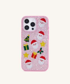 Holiday Icons Artificial Crystal Phone Case - Pink