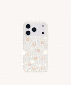 Pearl Embellished Phone Case - White