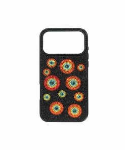 Evil Eye Artificial Crystal Embellished Phone Case - Black