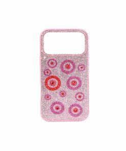 Evil Eye Artificial Crystal Embellished Phone Case - Pink