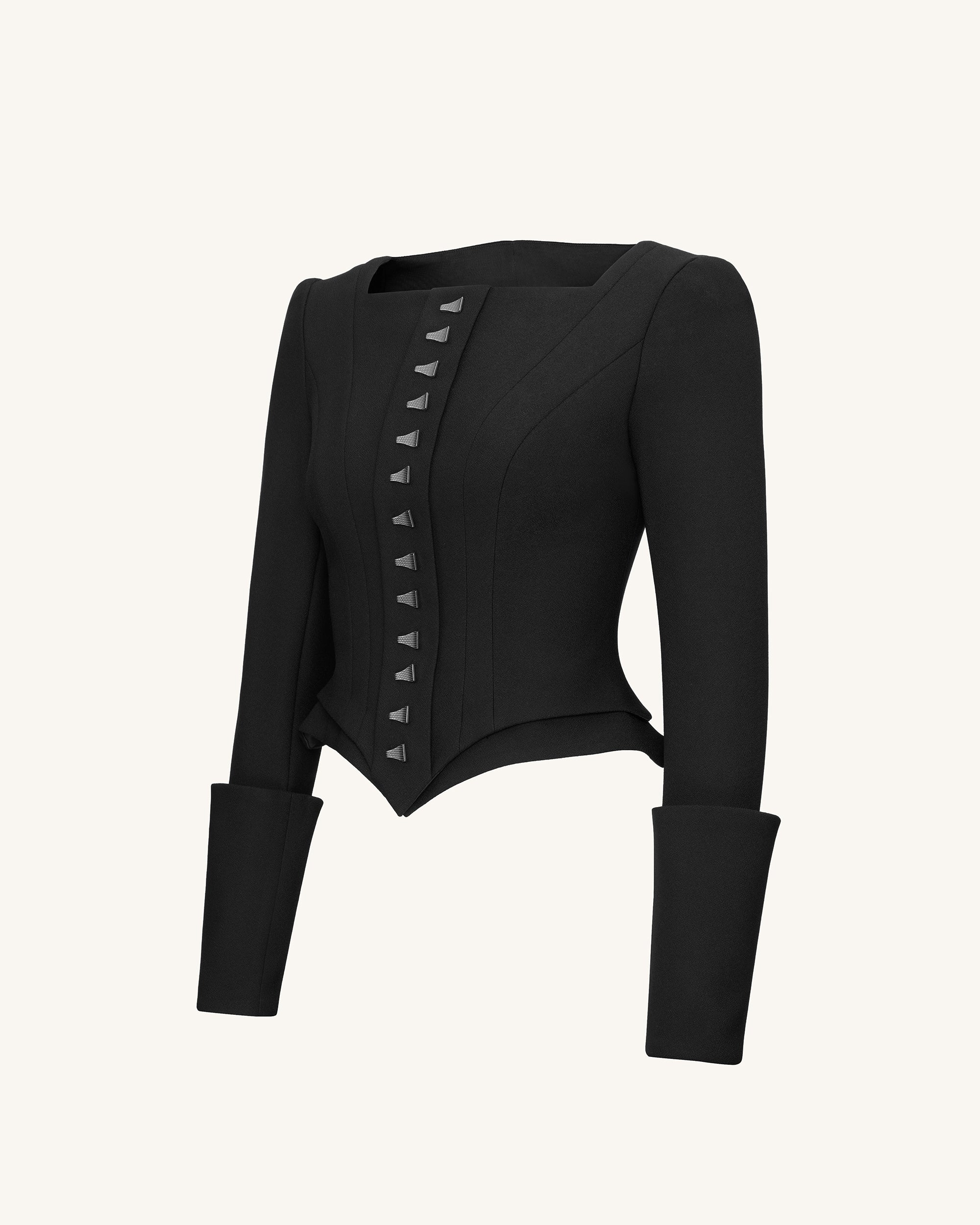 Lydia Corset-Inspired Blazer - Black - Image 4