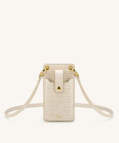 Quinn Phone Bag - Ivory Croc