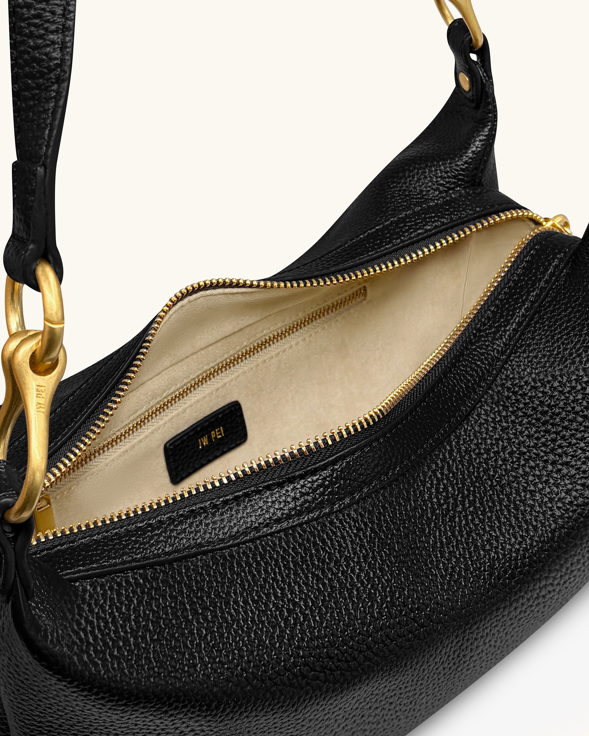 Selia Soft-Grain Crossbody Bag - Black - Image 5