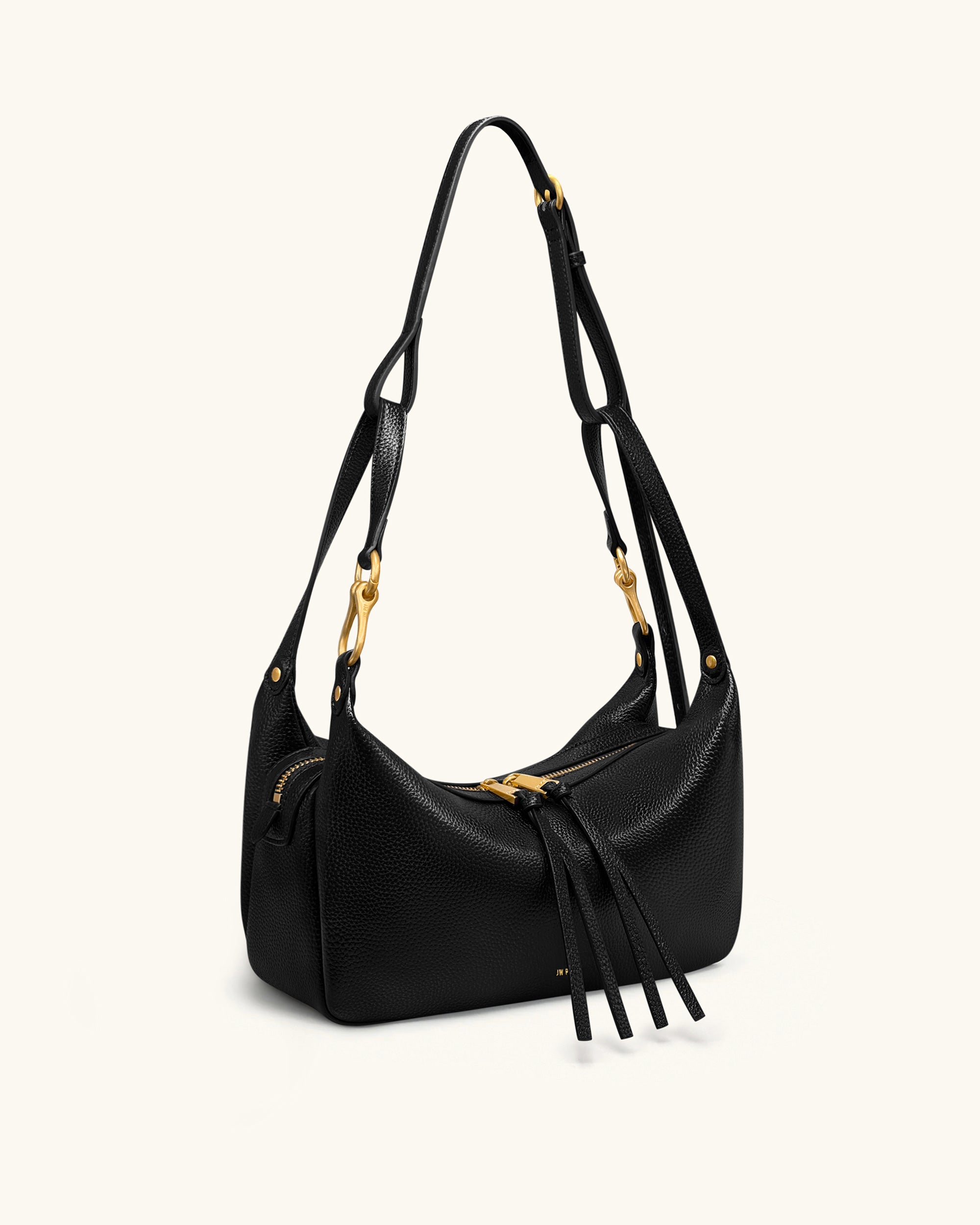 Selia Soft-Grain Crossbody Bag - Black - Image 3