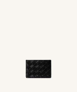 Alternative view of Woven Texture Card Holder - Black