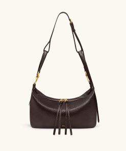 Selia Soft-Grain Crossbody Bag - Dark Brown