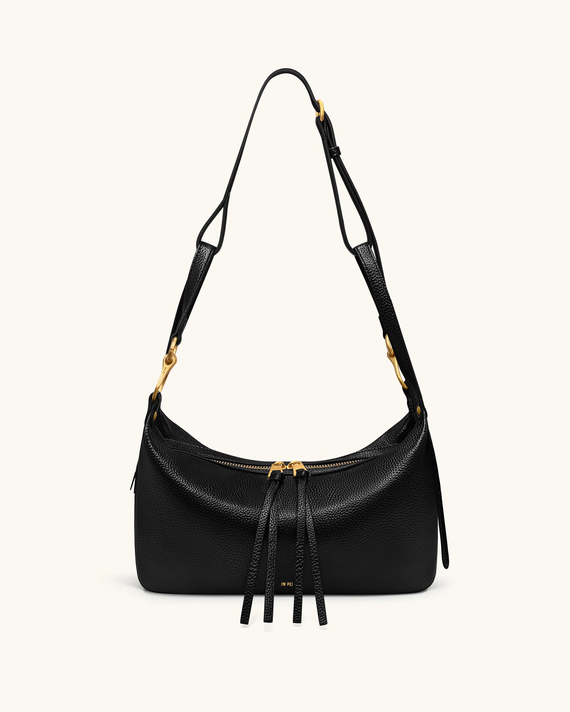 Selia Soft-Grain Crossbody Bag - Black
